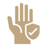 Protective hand icon emphasizing safety and care in agricultural practices.